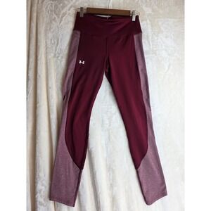 Under Armour Womens ColdGear Burgundy Compression Leggings Pants M